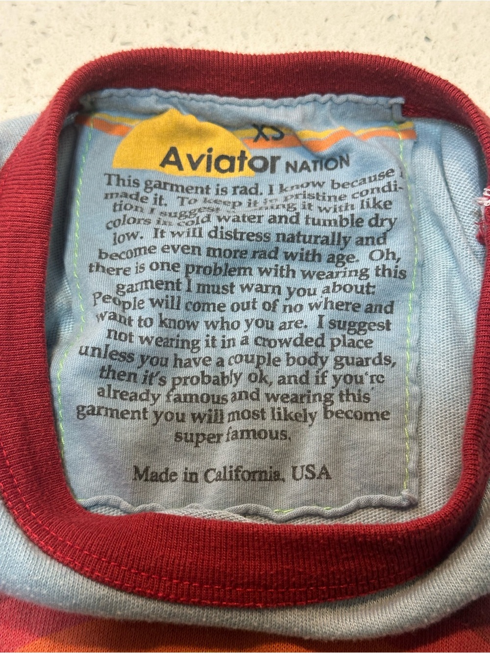 Aviator nation / rare “another day in paradise” ringer tee in GUC! - Picture 4 of 14